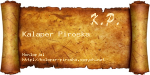Kalaper Piroska névjegykártya